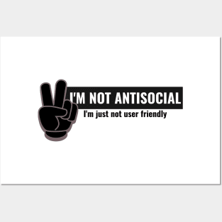 I'm not antisocial, i'm just not user friendly Posters and Art